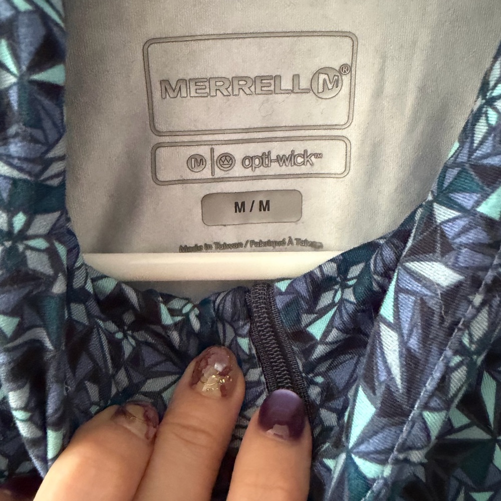 Merrell Blue Patterned Long Sleeve Top - Picture 4 of 4
